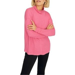Sanctuary Pink Mock Neck Sweater Lightweight Modal Knit Top Medium NWT